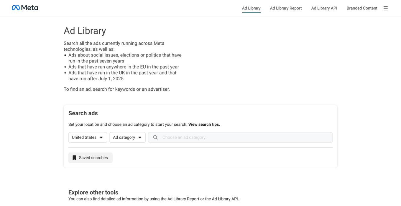 meta ad library