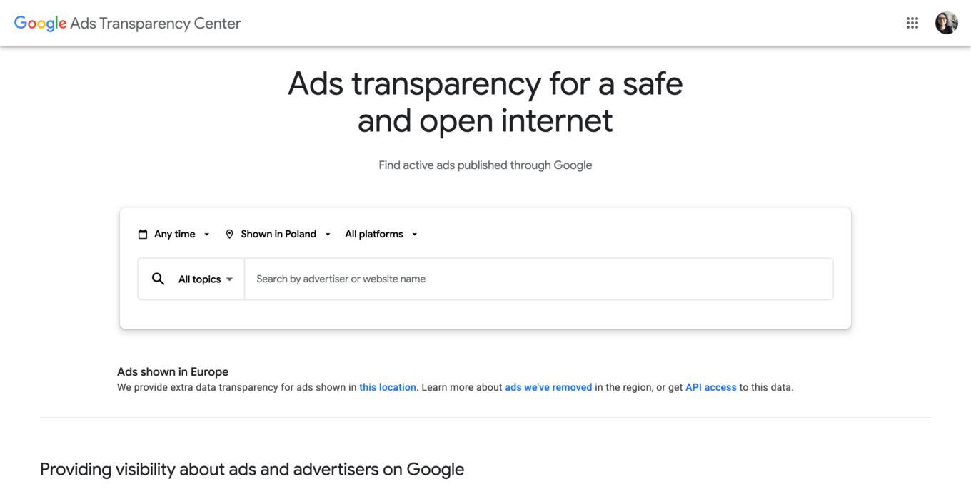 google ads library