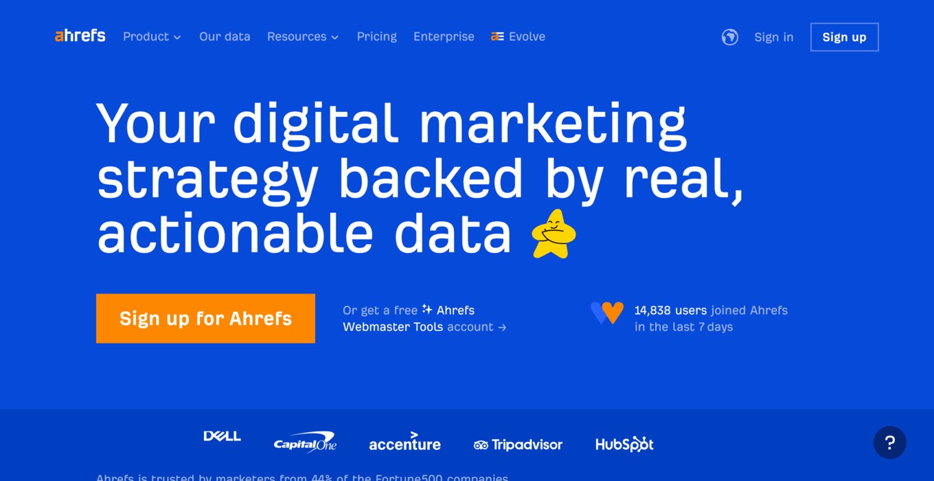 ahrefs main page