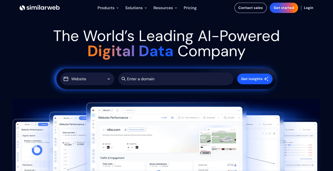similarweb main page