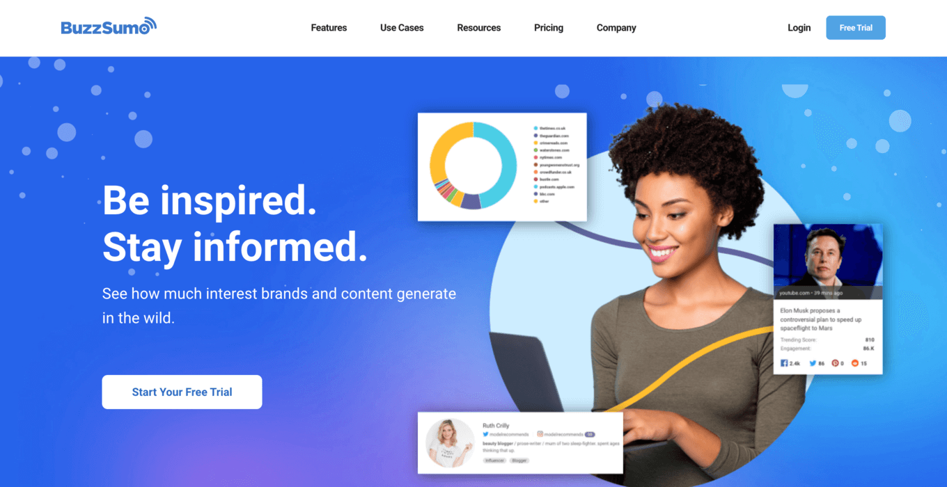 buzzsumo main page
