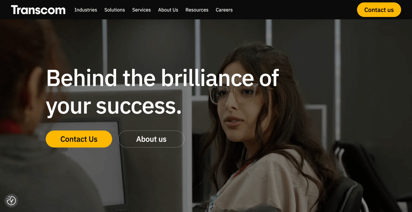 Transcom landing page