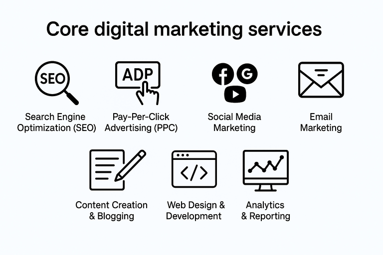 an infographic about agency services