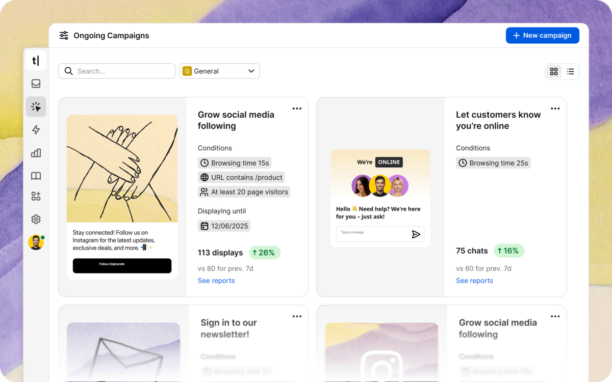 text app campaigns dashboard