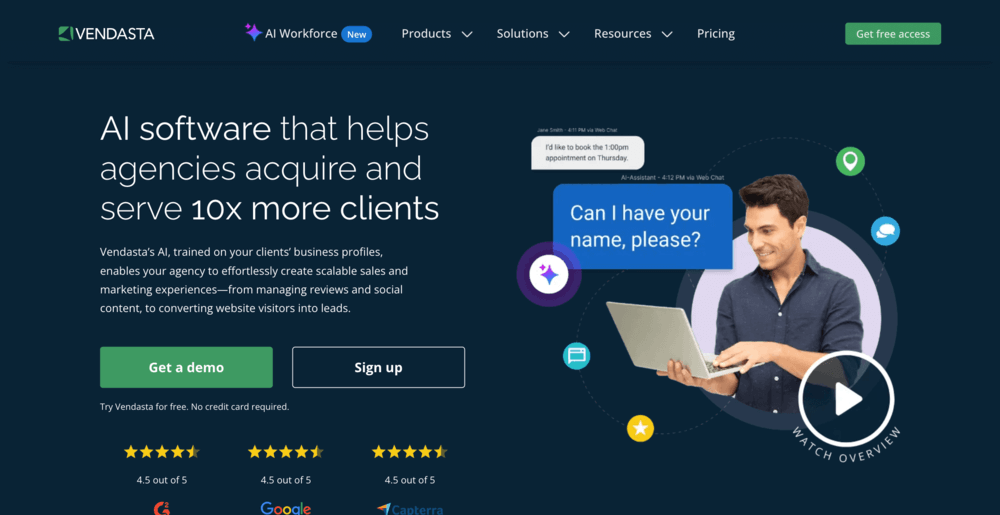 vendasta landing page