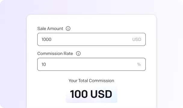 image showing the Commission Calculator